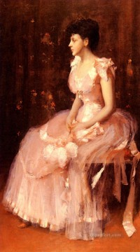 ピンクの貴婦人の肖像 ウィリアム・メリット・チェイス Oil Paintings